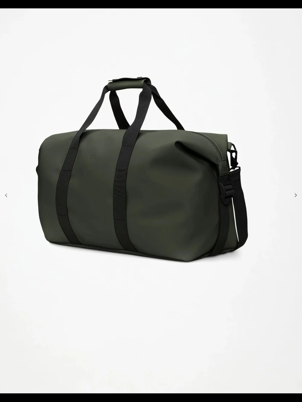 Rains Olive Green Duffel Bag with Black Straps